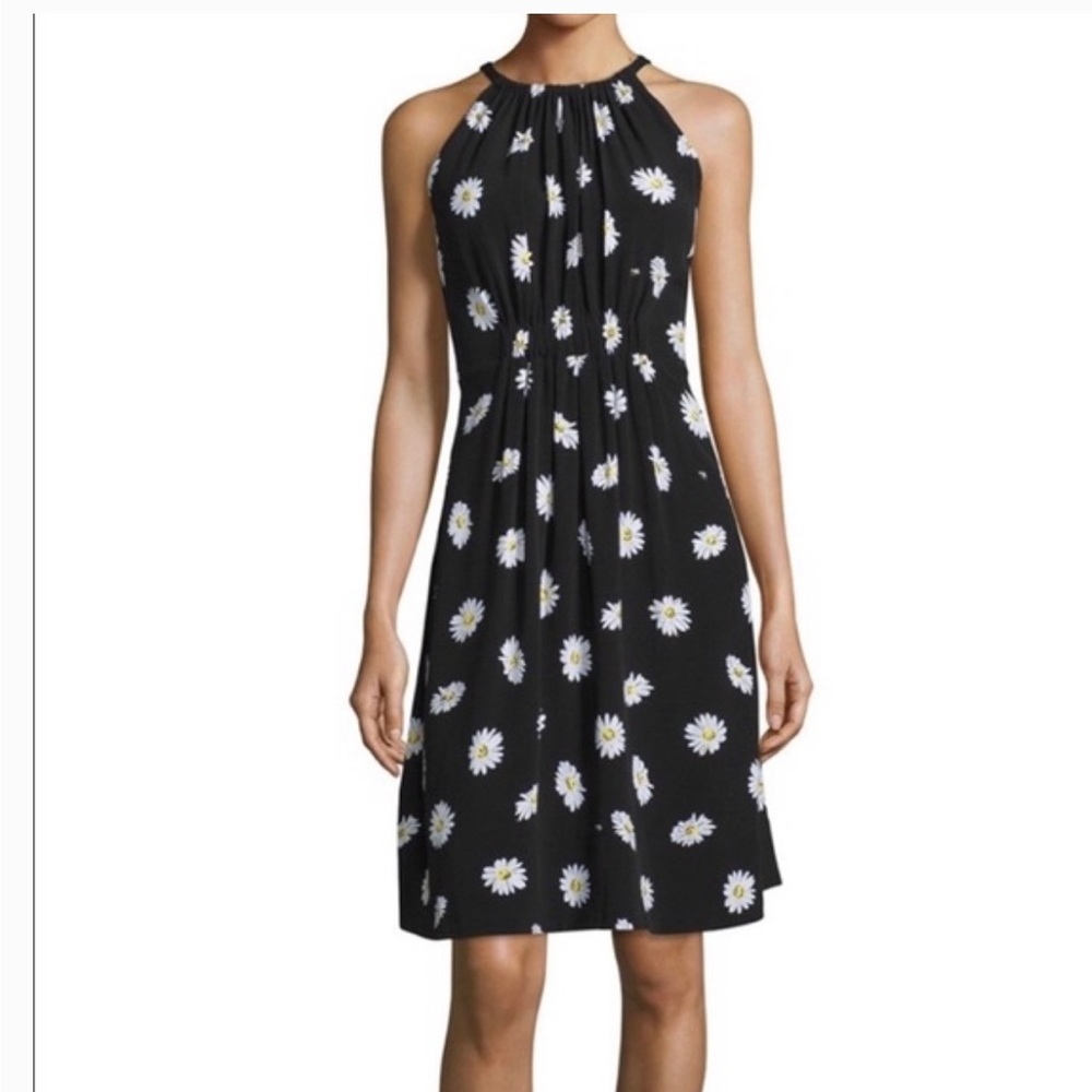 Kate Spade Black Daisy Flower Halter Dress - Size 6